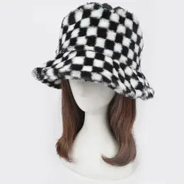 Black And White Checkered Fashion Hat