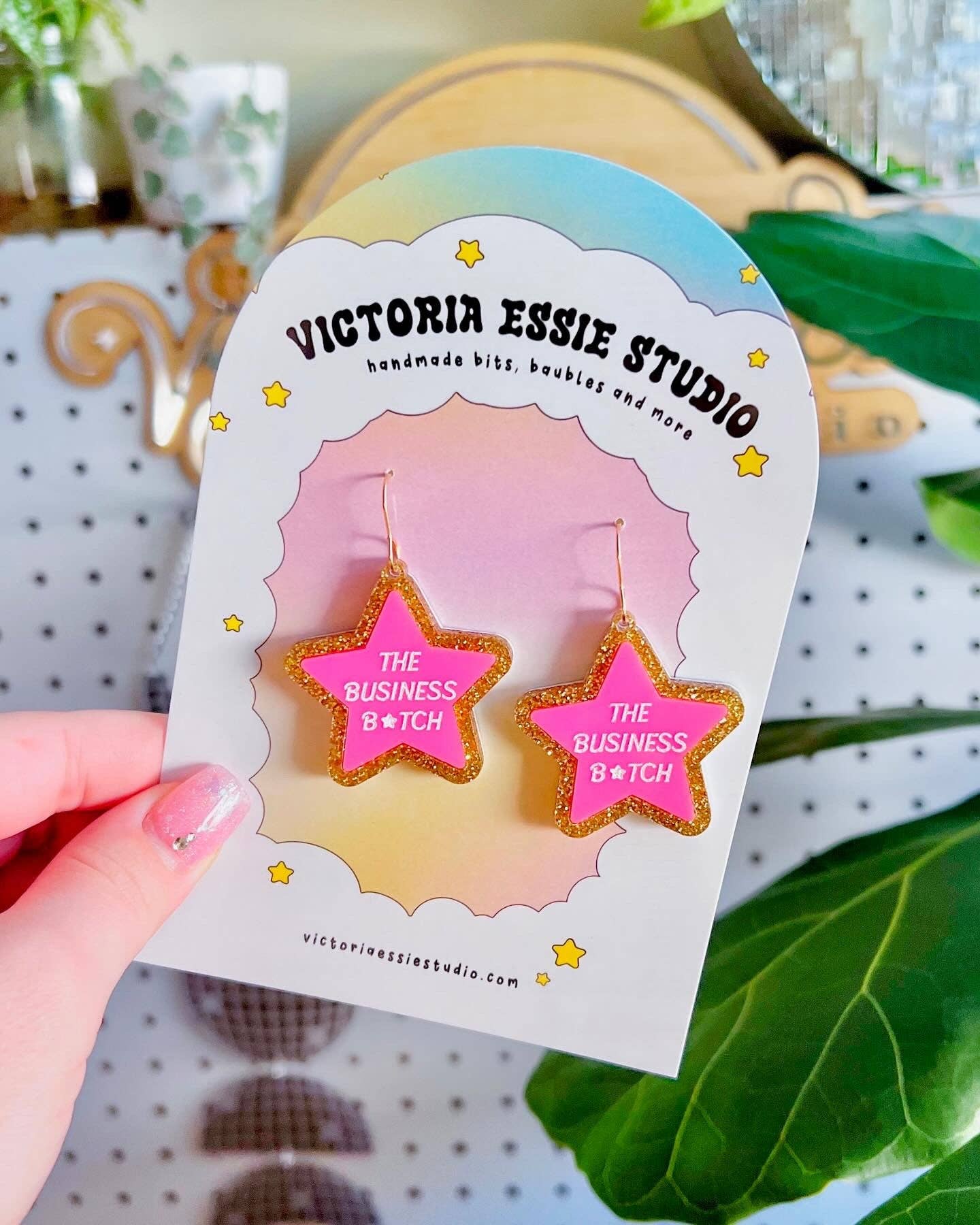 The Business B*tch The Office Earrings