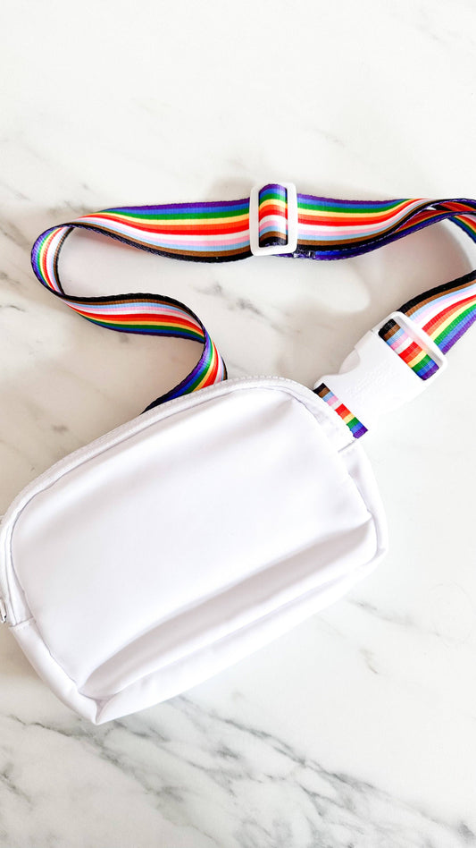 Rainbow Belt Bag - White