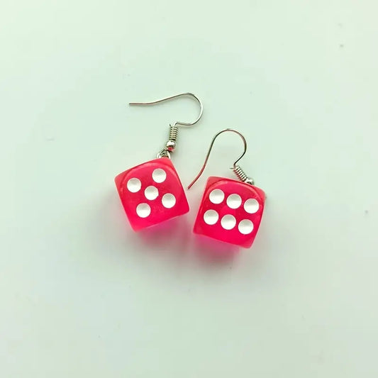 Pink Dice Earrings