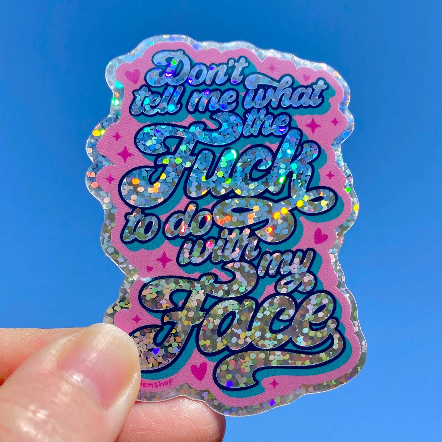 Resting Bitch Face Glitter Sticker Feminine Rage My Body