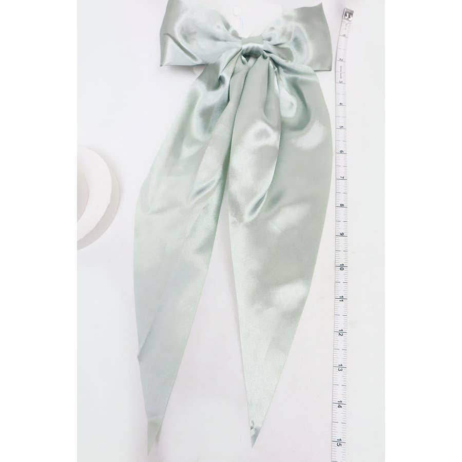 Satin Long Tail Bow Barrettes