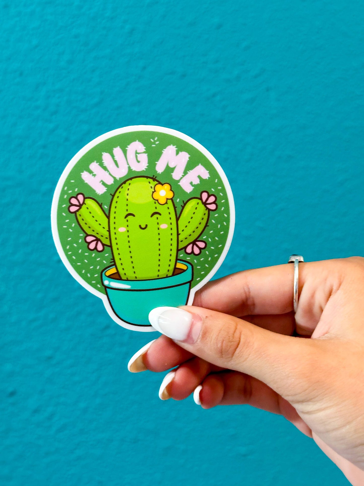 HUG ME Cactus Sticker