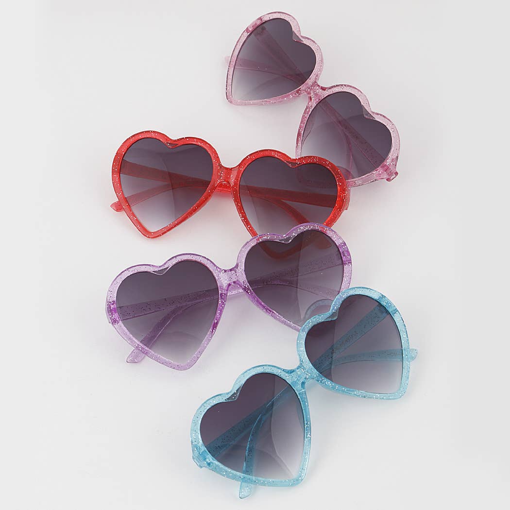 KIDS Glittered Heart Sunglasses
