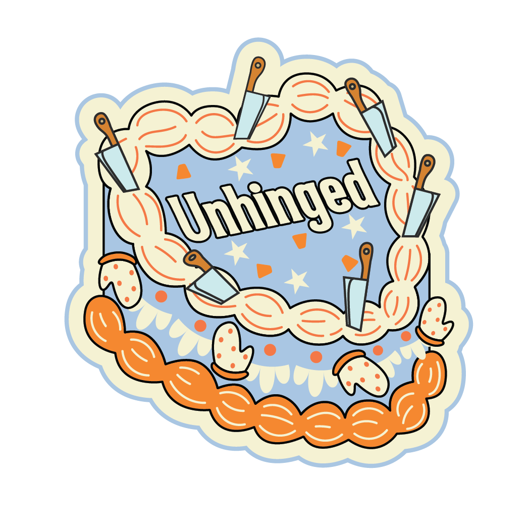 Unhinged Heart Sticker (kitsch, retro, cake heart)