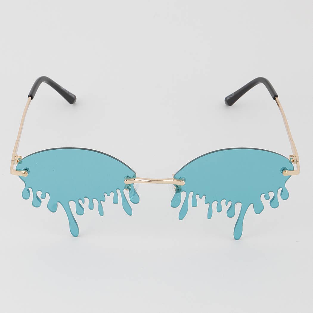 Retro Dripping Paint Oval Sunglasses
