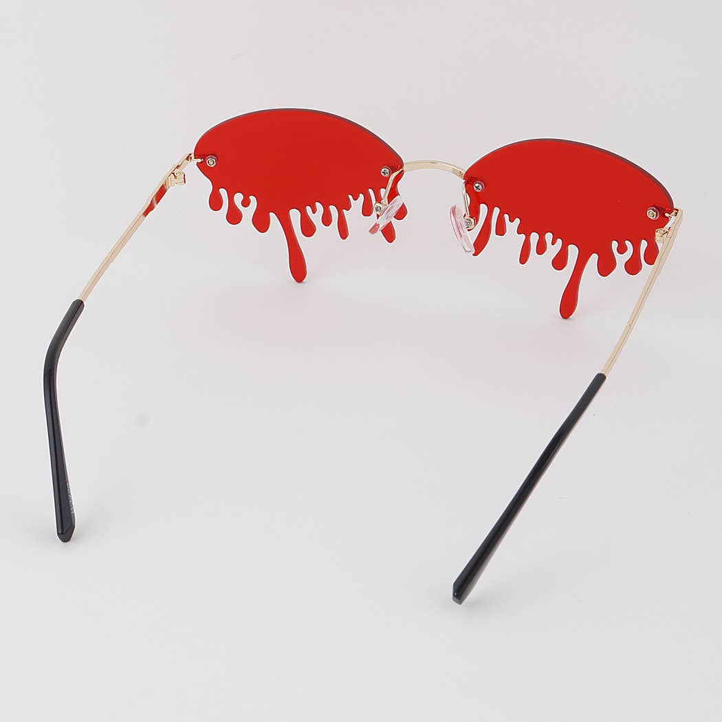 Retro Dripping Paint Oval Sunglasses