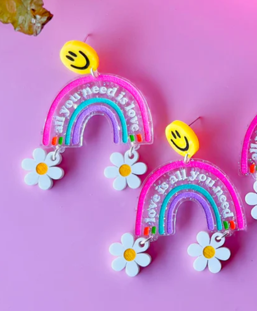 All you need is love Rainbow Earrings