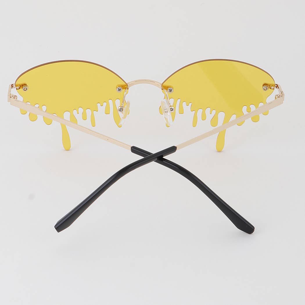 Retro Dripping Paint Oval Sunglasses