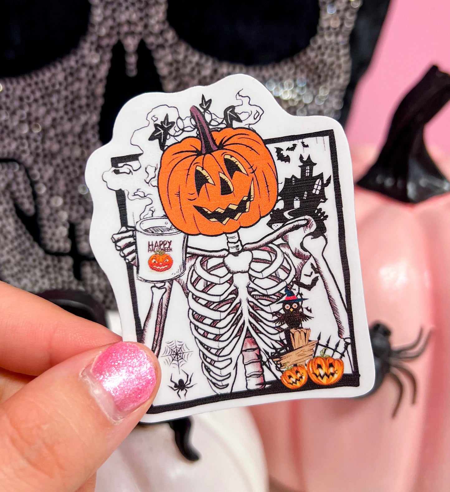 Pumpkin Skelly Sticker