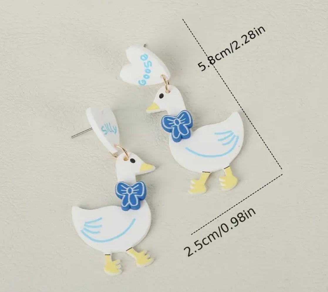 Silly Goose Heart Earrings