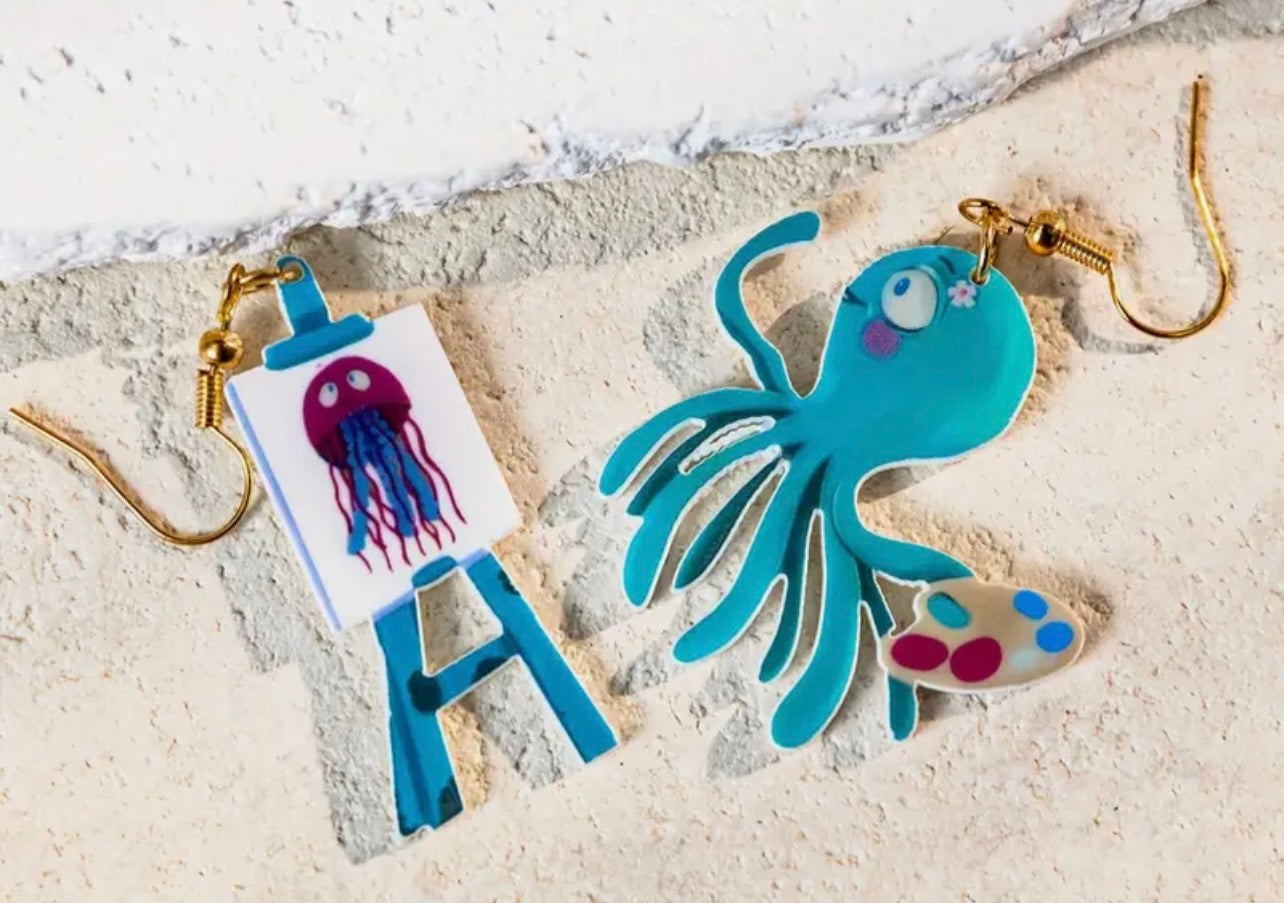 Octopus Self Portrait Earrings