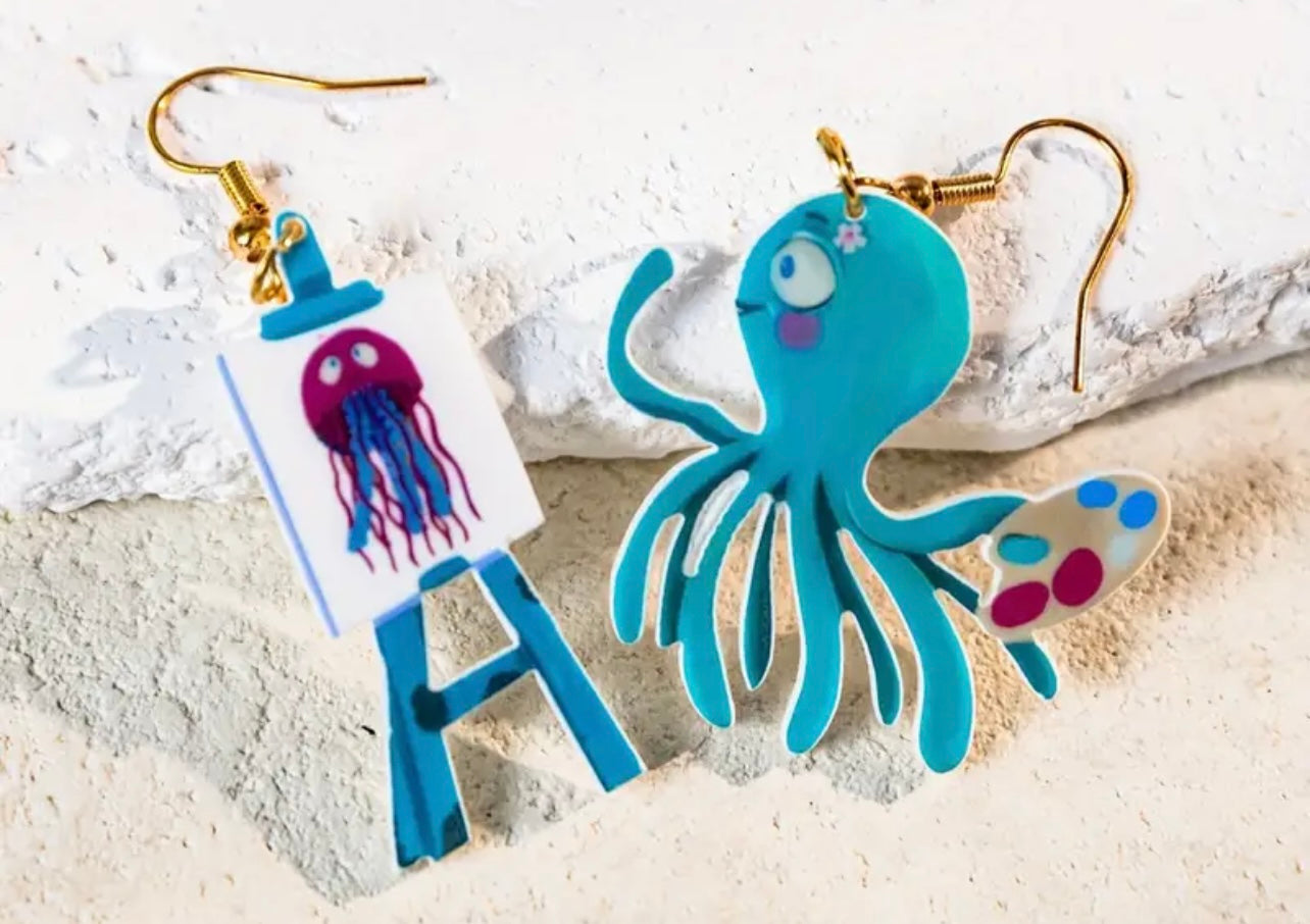 Octopus Self Portrait Earrings