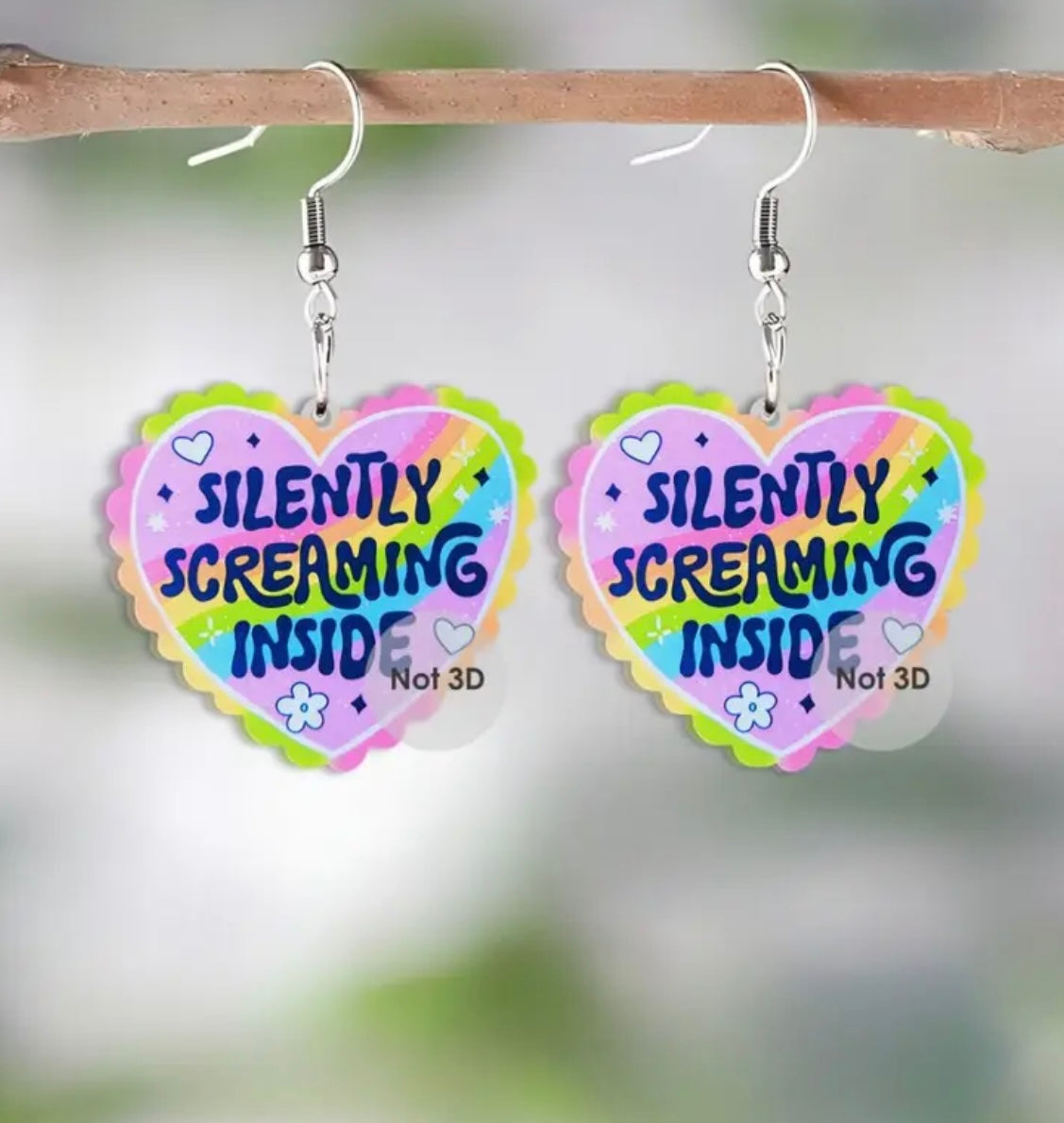 Silently Screaming Inside Earrings