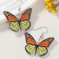 Yellow And Orange Butterfly Earrings