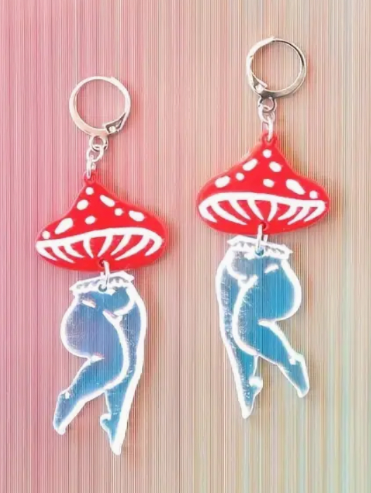 Thick Mushroom Earrings