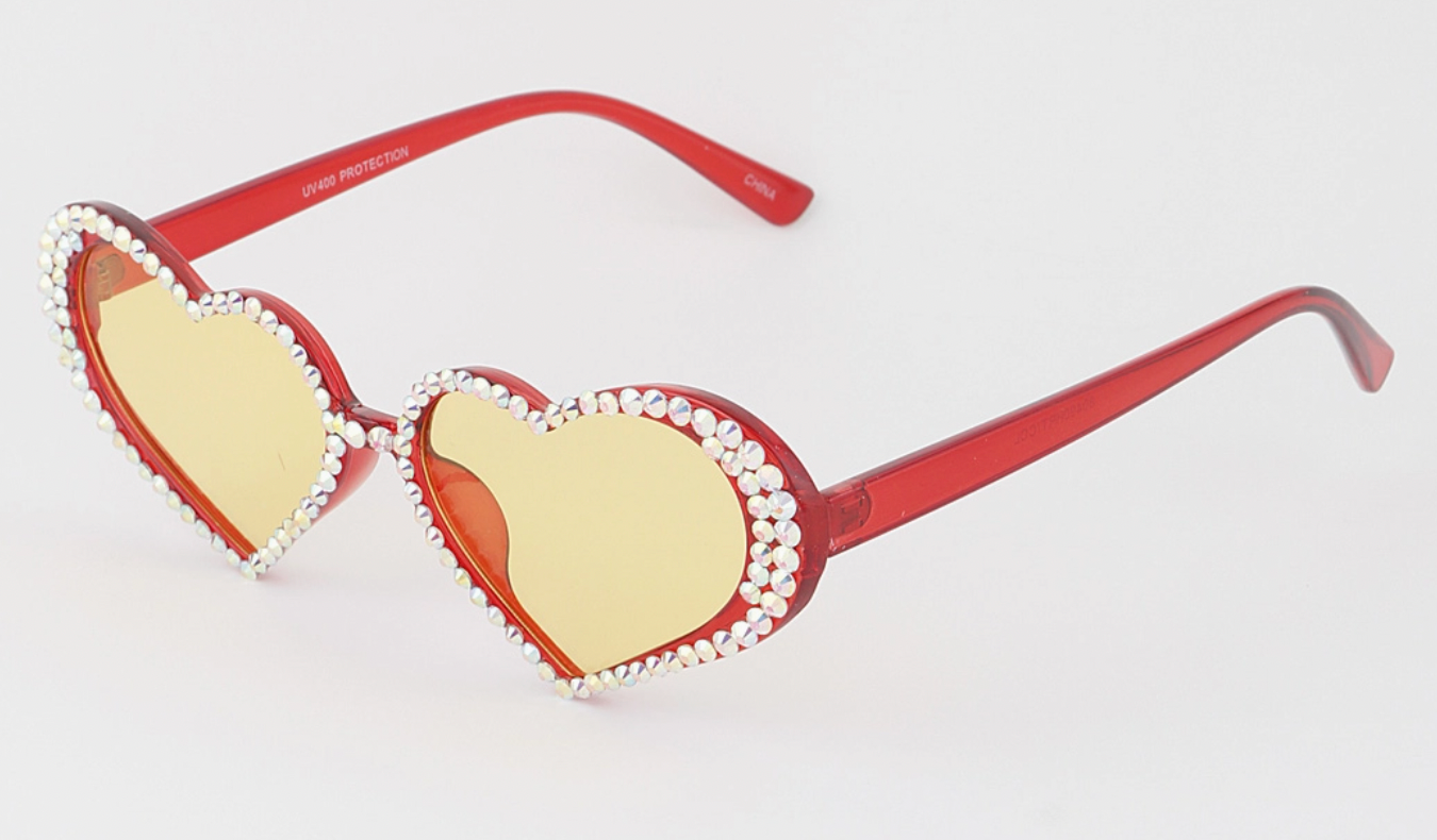 Rhinestone Heart Sunglasses