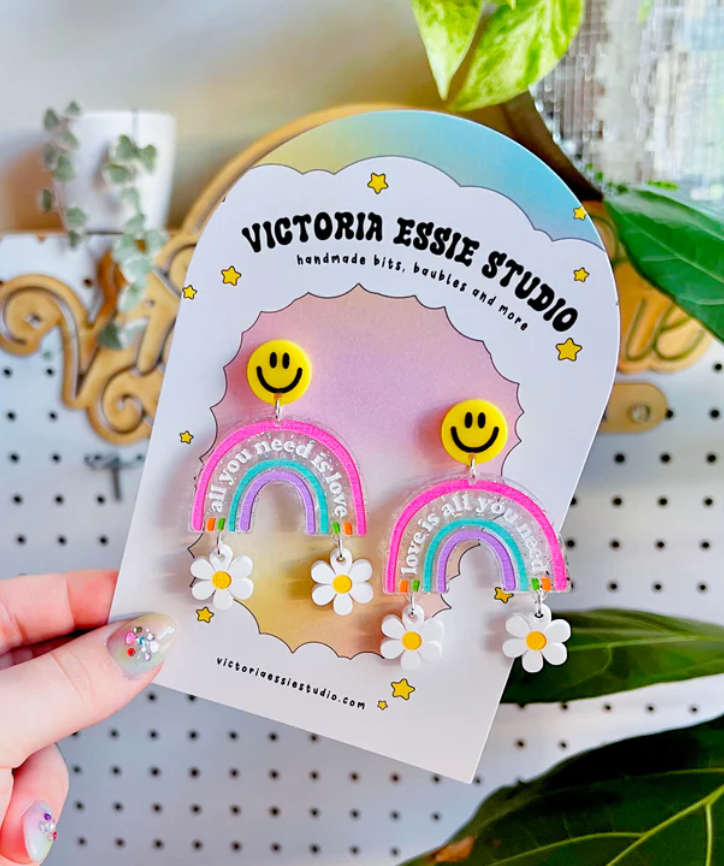 All you need is love Rainbow Earrings