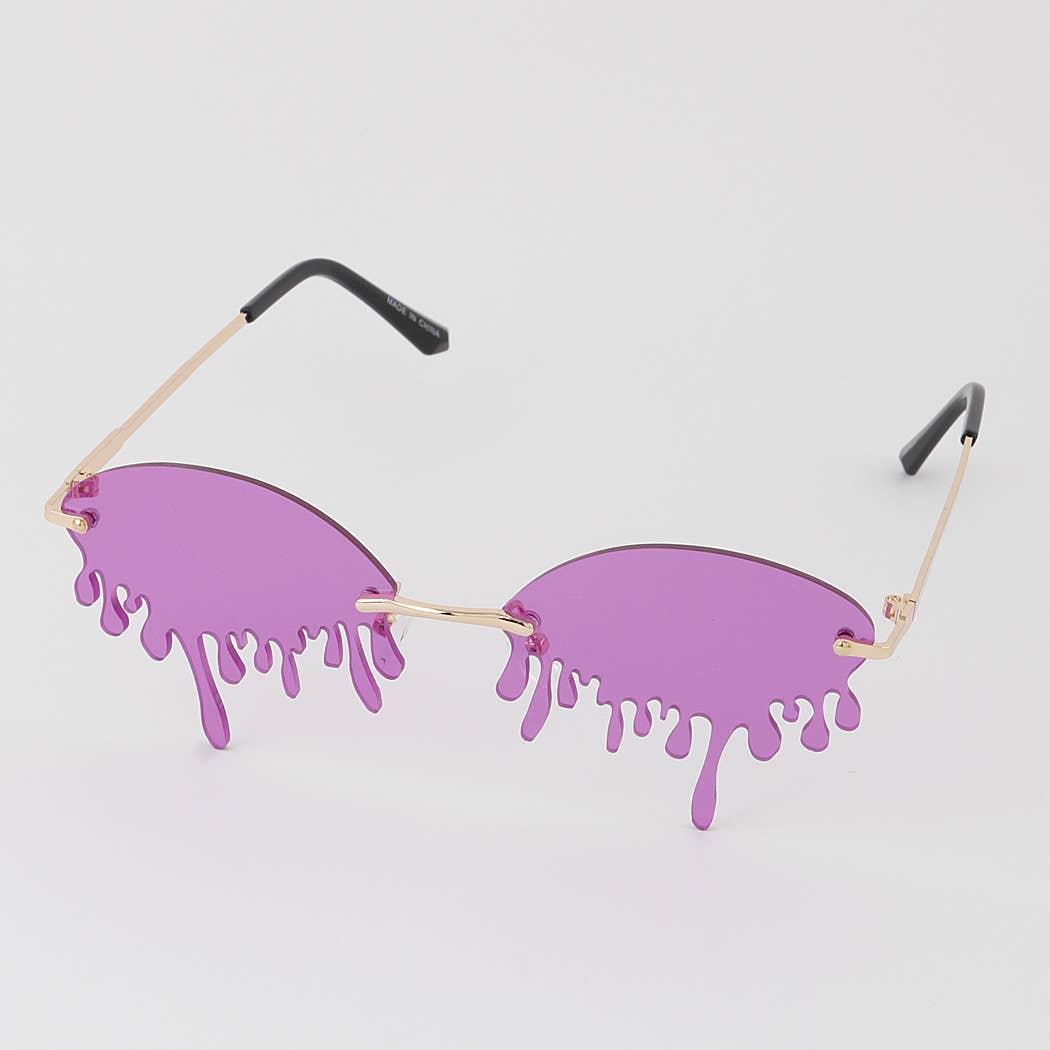 Retro Dripping Paint Oval Sunglasses