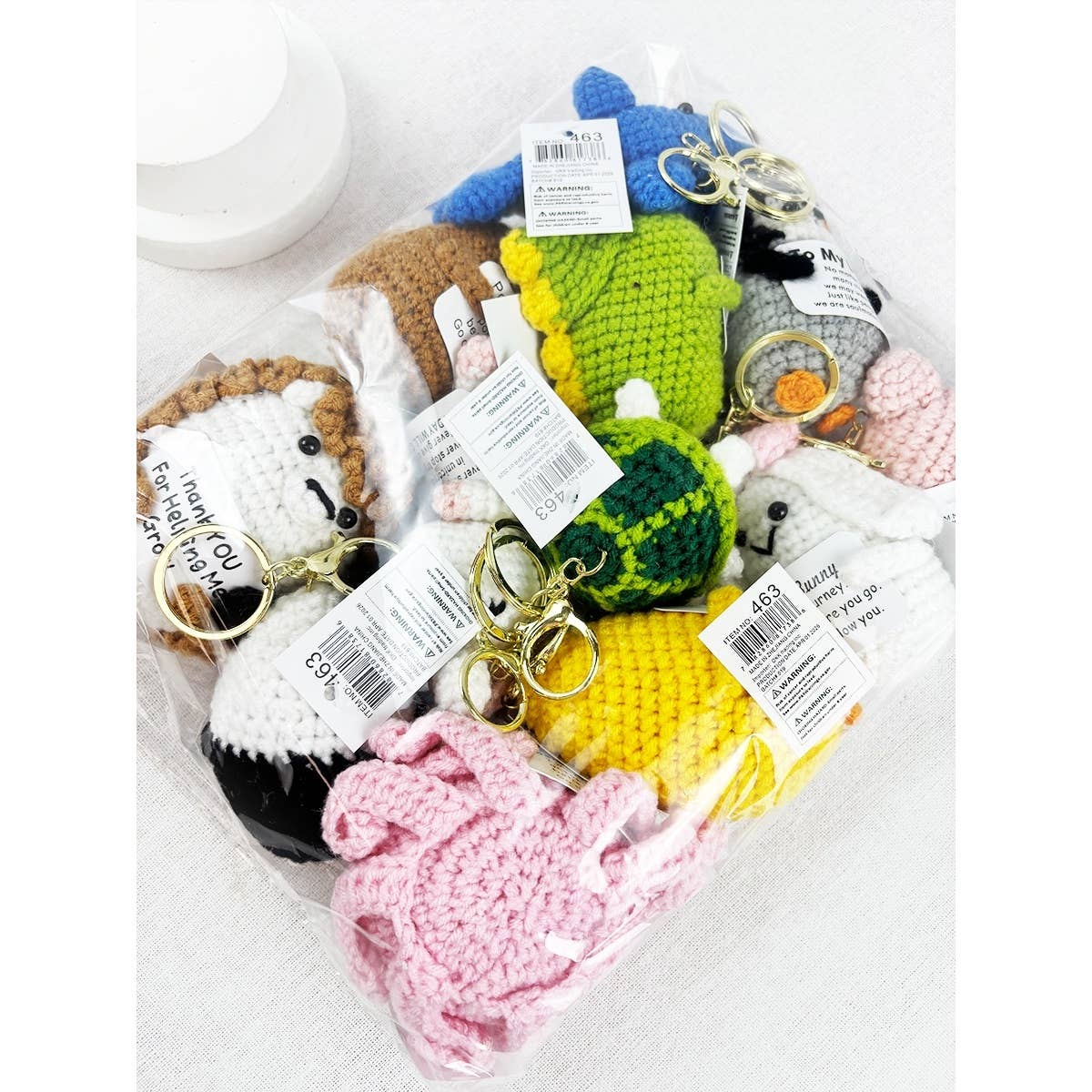Positive Crochet Animal Keychain