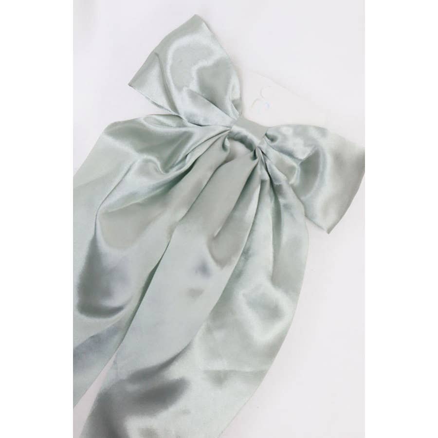 Satin Long Tail Bow Barrettes