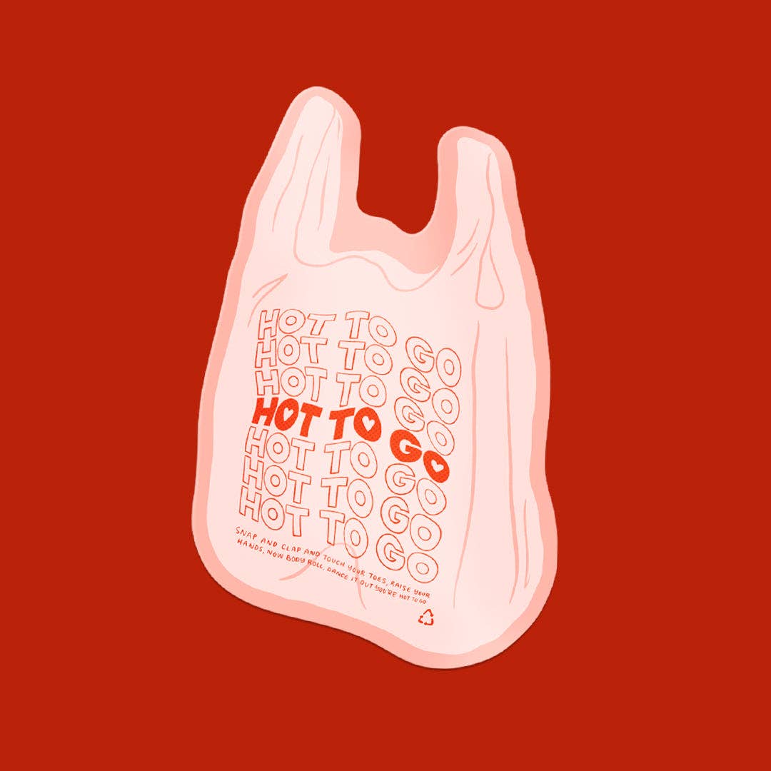 Hot To Go Takeout Bag Vinyl Sticker