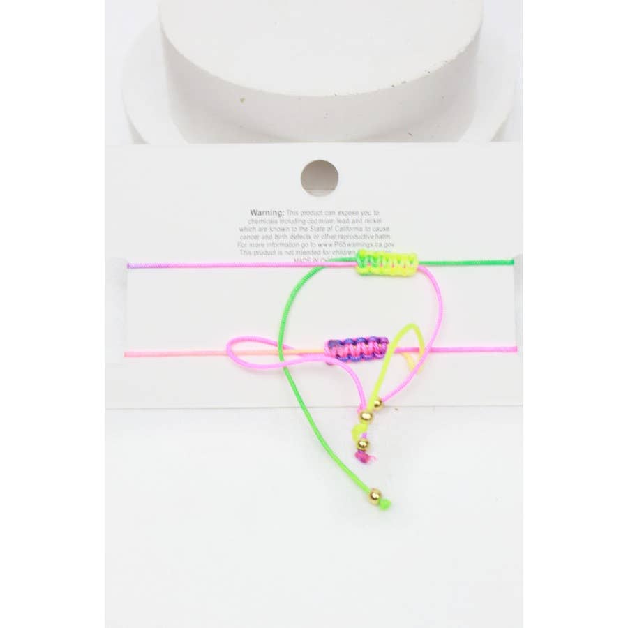 Happy Letter and Bead combination Bracelet Set