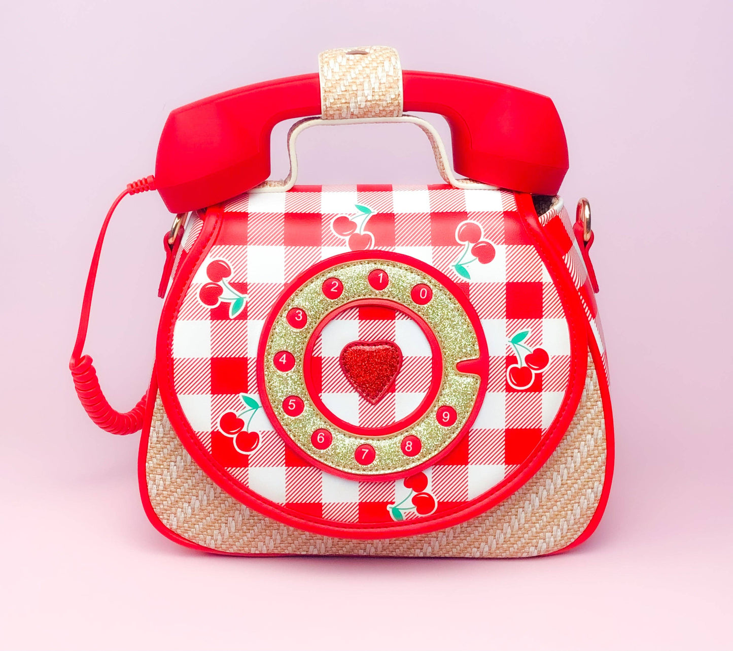 Ring Ring Phone Convertible Handbag - Cherry