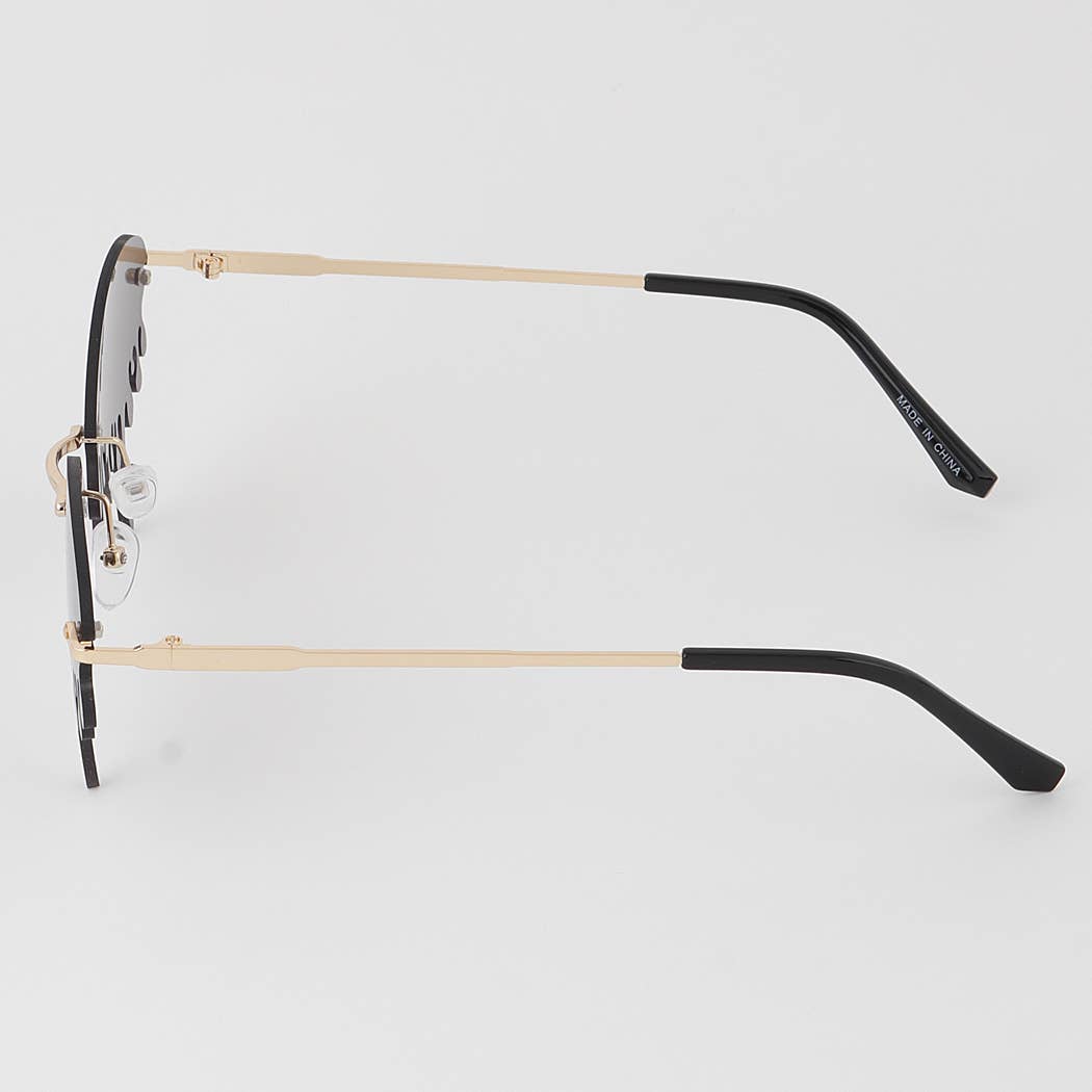 Retro Dripping Paint Oval Sunglasses