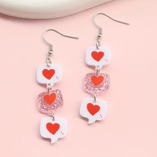 Heart Text Messages Earrings