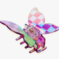 Purple Butterfly Claw Clip - Iridescent Checkerboard