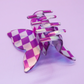 Purple Butterfly Claw Clip - Iridescent Checkerboard
