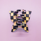 Black Butterfly Claw Clip - Iridescent Checkerboard