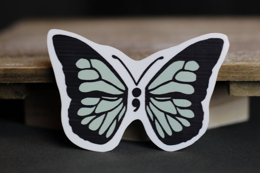 Semicolon Butterfly Sticker