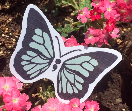 Semicolon Butterfly Sticker