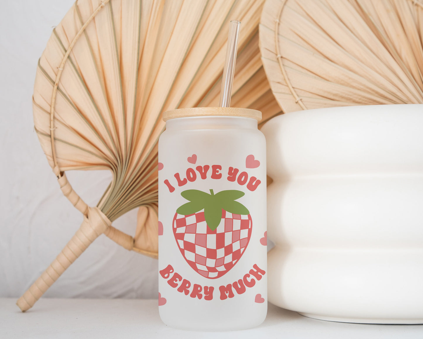 I Love You Berry Much Drinking Glass - 16 oz. Glass
