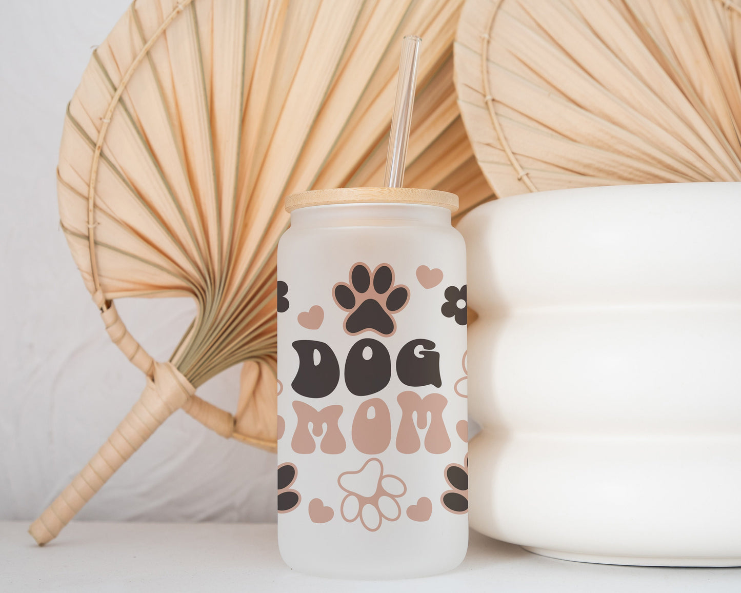 Dog Mom Drinking Glass - 16 oz. Glass