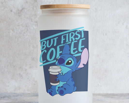 But First Coffee Drinking Glass - 16 oz. Glass