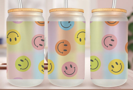 Colorful Smiles Drinking Glass - 16 oz. Glass