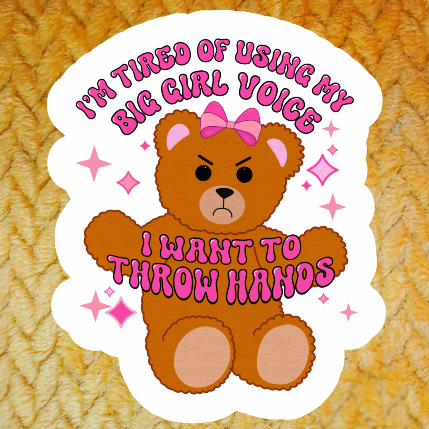 Throw hands sticker funny hydroflask planner