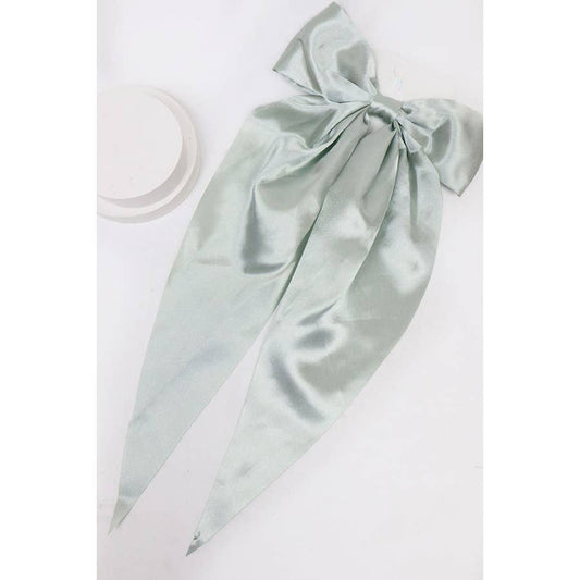 Satin Long Tail Bow Barrettes