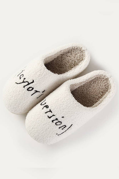 Graphic Printed Taylor's Version Knit Plush Slippers