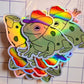 Gay frog sticker rainbow pride cowboy hat funny cute
