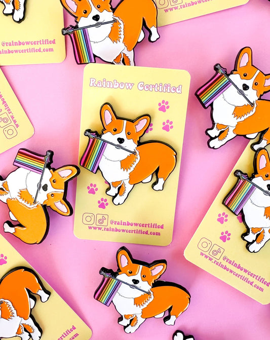 Pride Corgi Enamel Pin