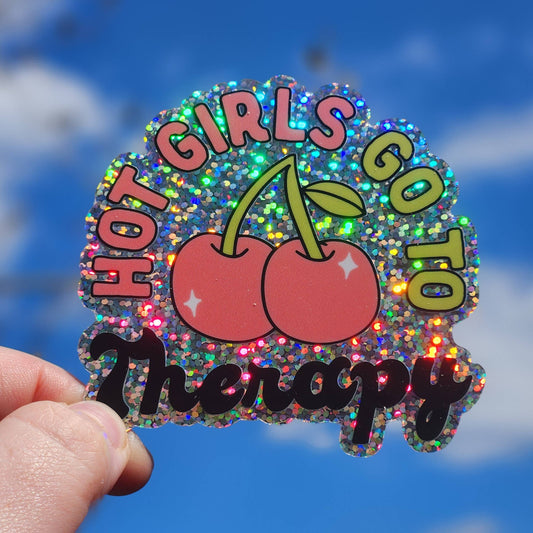 Hot girls go to therapy sticker hydroflask journal planner