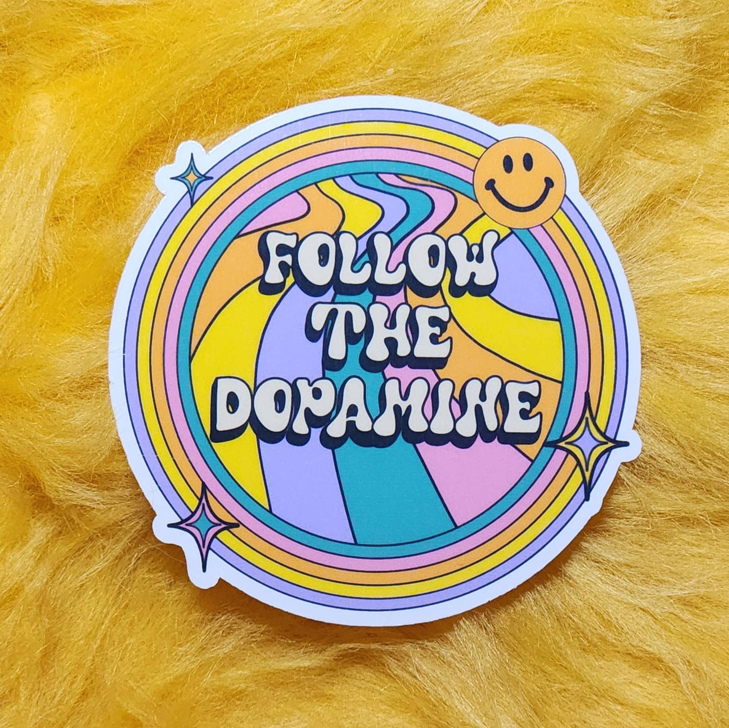 Follow the Dopamine retro sticker