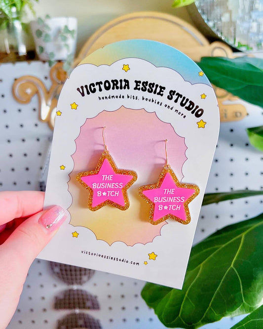 The Business B*tch The Office Earrings