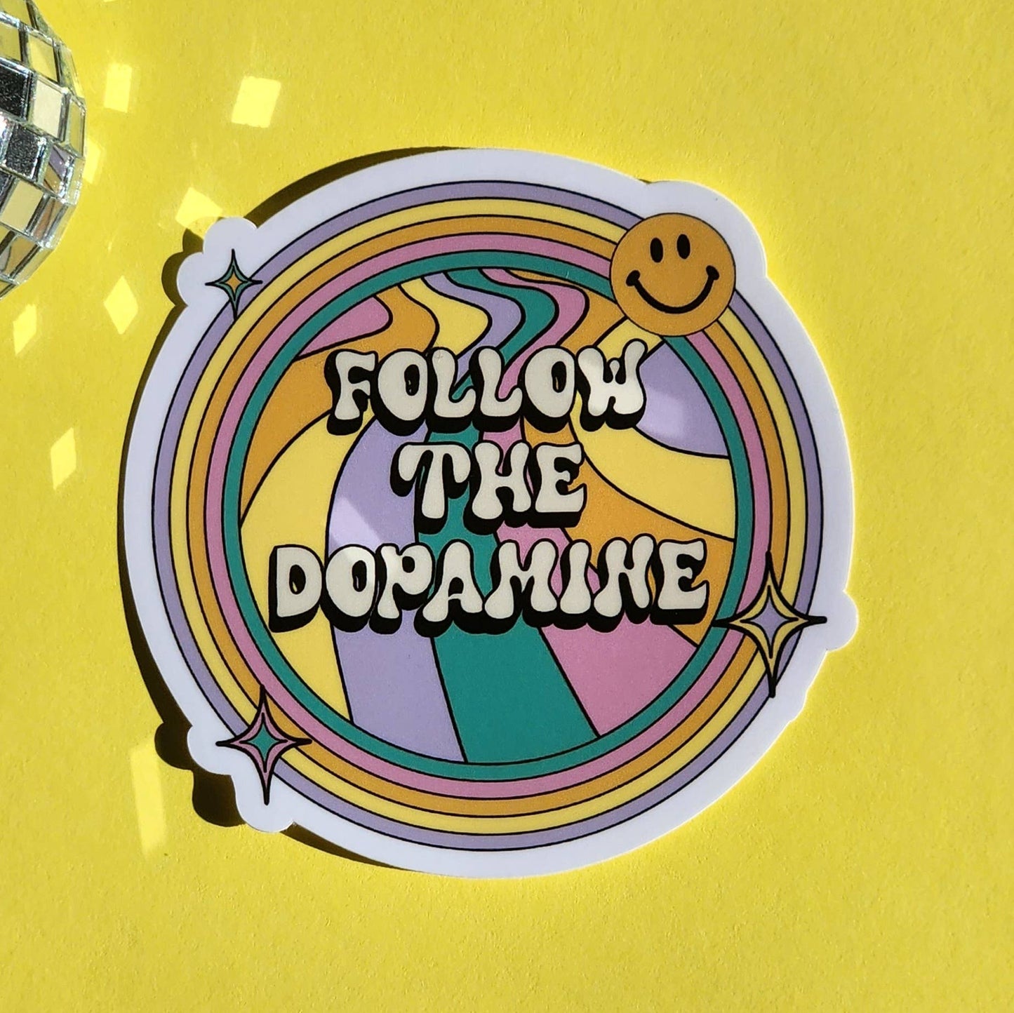 Follow the Dopamine retro sticker