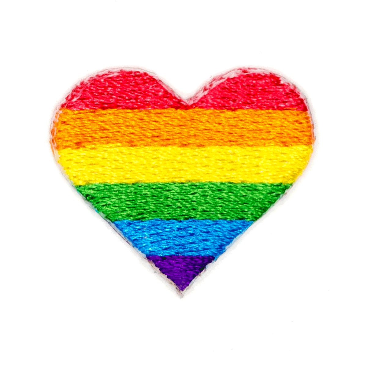 Rainbow Pride Heart Embroidered Sticker Patch