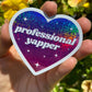 Professional Yapper Ombre Glittery Heart Sticker